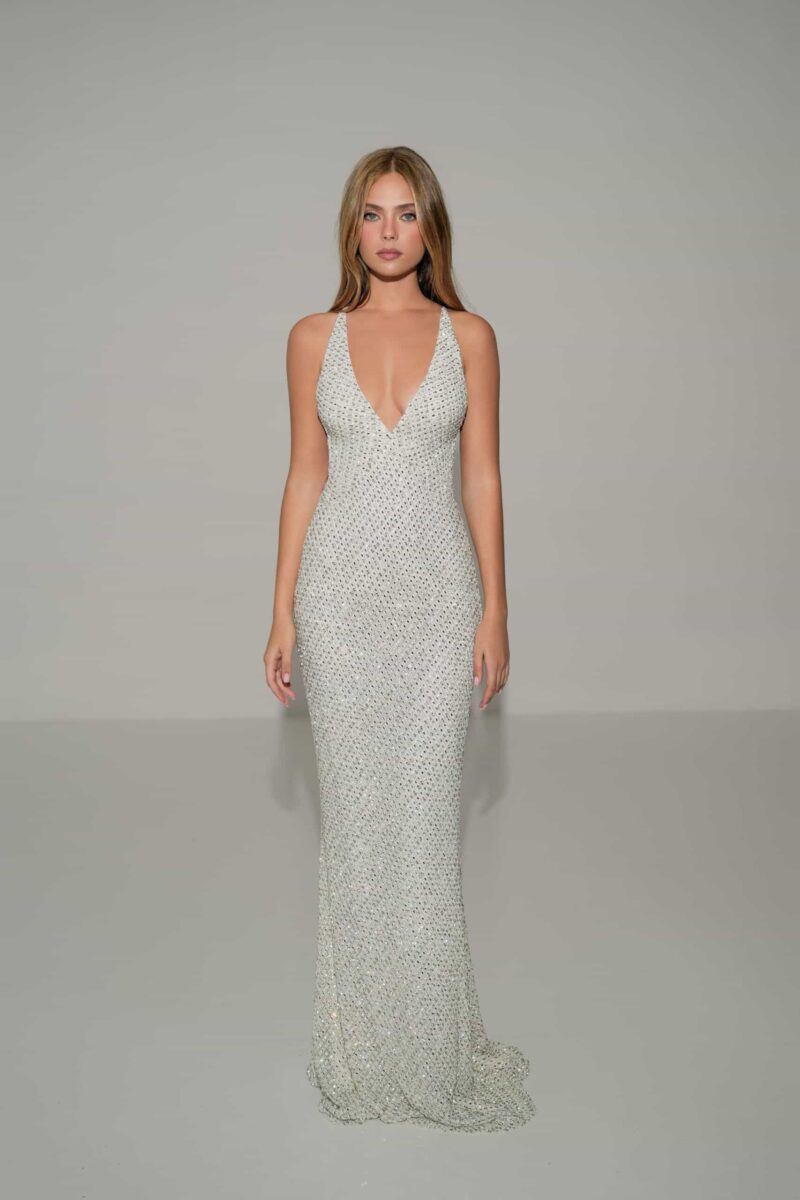 Bias Cut Crystal Gown