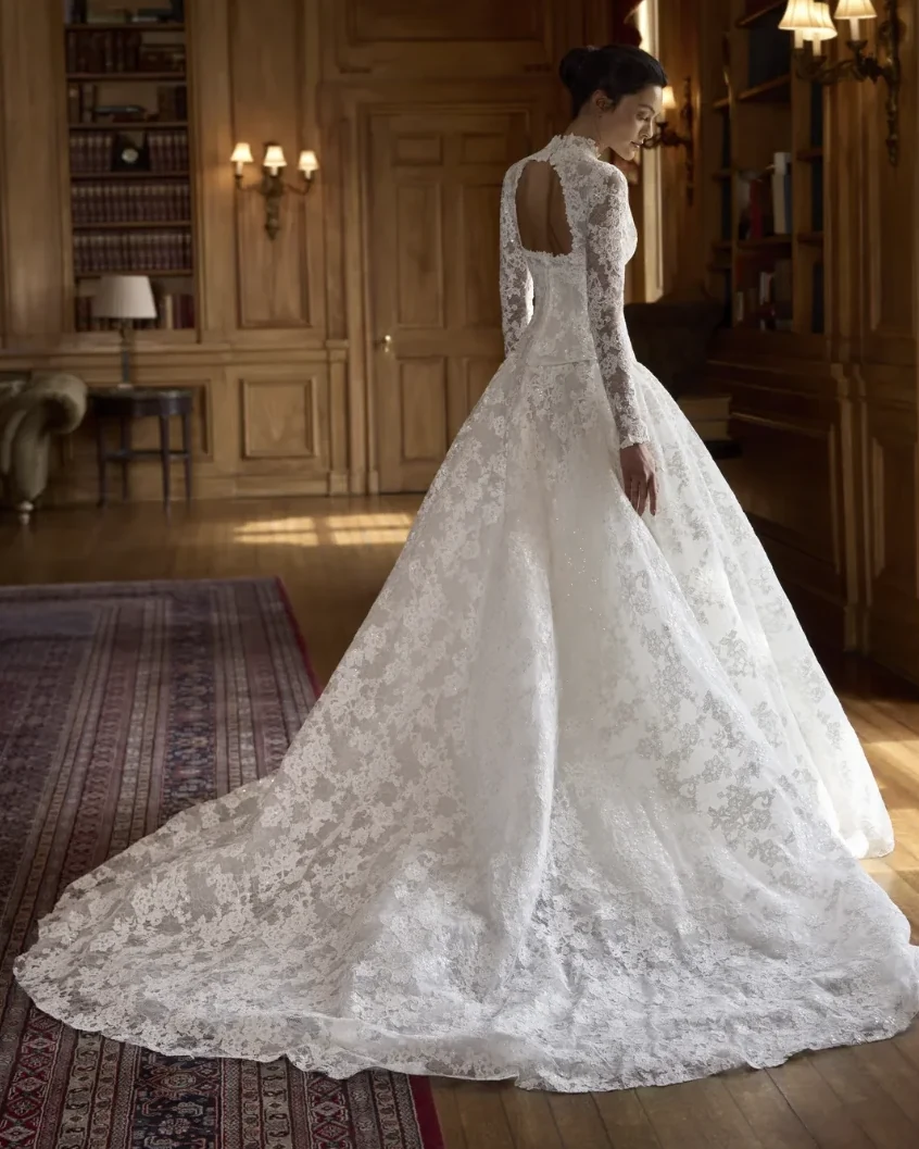Lee Petra Grebenau Talisman gown with the sculpted corset jacket fastened