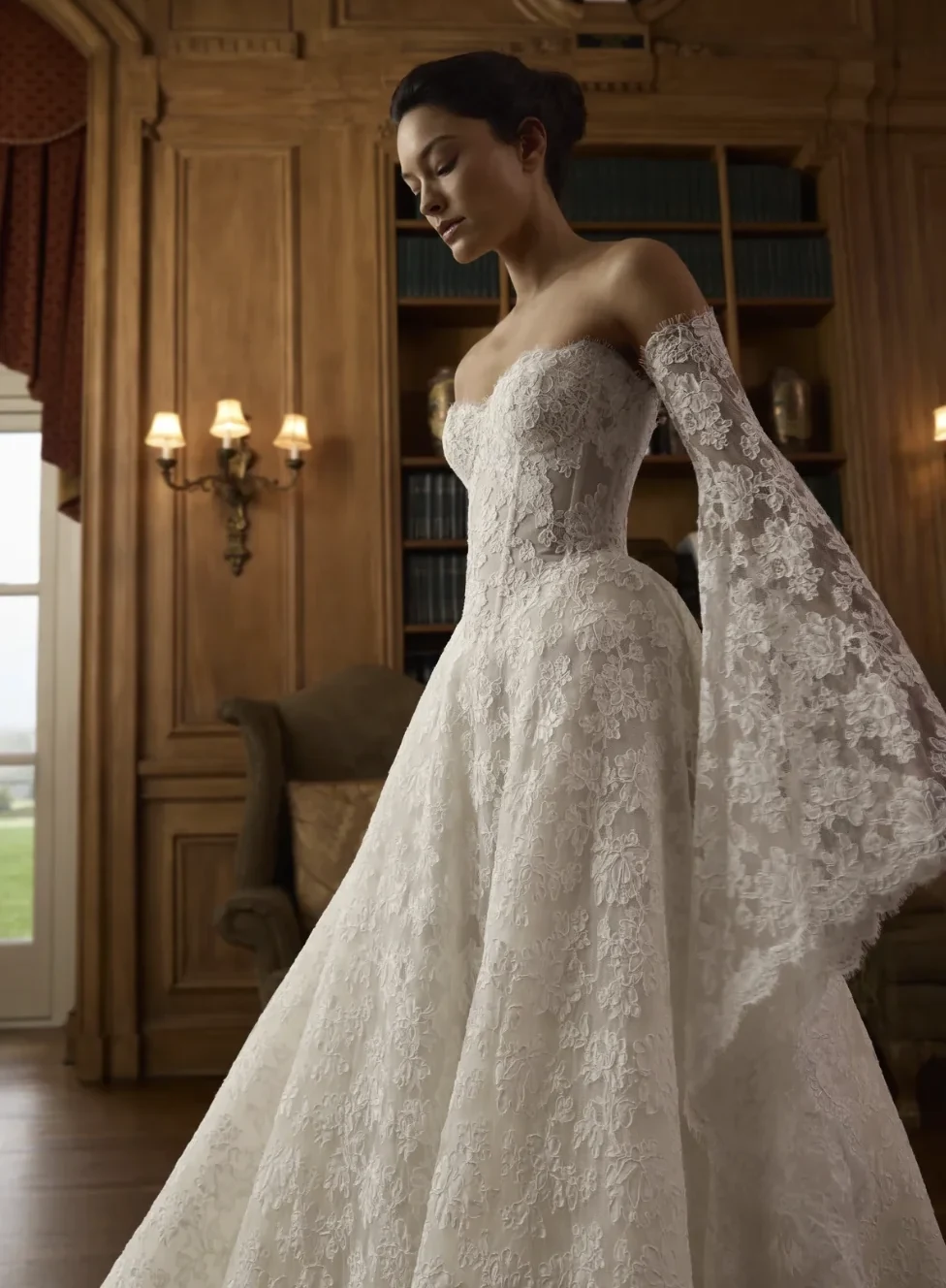 Lee Petra Grebenau Violette gown from the Salon Privé collection — hand-embroidered painterly ball gown